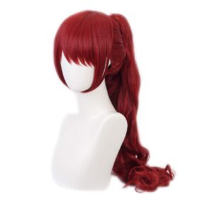 Anime Violet Kasumi Yoshizawa Wig Red Wavy Women Long Clip on Ponytail Party Hair Cosplay Props Accessory Halloween