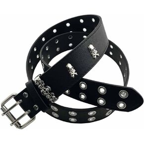 Studded Belt Metal Punk Rock Rivet Belt With Skull for Women Men