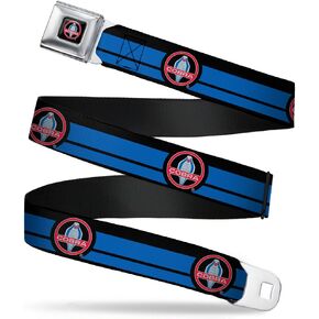 Buckle-Down Seatbelt Belt - Classic Mustang COBRA Logo/Stripe Black/Blue/Red/Gray - 1.0" Wide - 20-36 Inches in Length