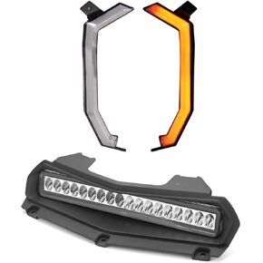A & UTV PRO LED Hood Scoop Light & Fang Lights for Yamaha Wolverine RMAX 2 RMAX 4 1000 2021 2022 2023 2024 2025, Front Amber Turn Signal Signature Auxiliary Light Accessories, Plug-n-Play, 4PCS