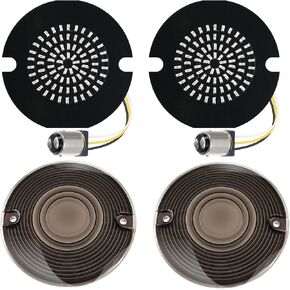 Benlari 3 1/4 inch LED Turn Signals, 81 LEDs Rear 1156 1157 Turn Signals Brake Light Kit with 2 Smoked Lens Cover Fit for Harley Davidson Touring Sportster Iron 883 Dyna Softail 1986-2024