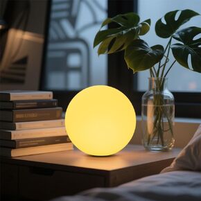 20-in LED Glowing Ball Light, Large Rechargeable LED Globe Orb Light w/Remote, Dimmable RGB Color Changing Globe Floor Lamp, Indoor/Outdoor Waterproof Mood Lamp for Home Garden Patio Lawn Party Decor