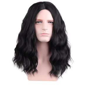 MAGQOO Red Blue White Wig for Men 4th of July Wigs Long Curly Wavy Red Blue White Wigs Middle Part American Flag Independence Day Costume Wig Synthetic Heat Resistant Cosplay