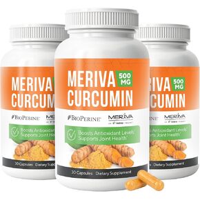 NERVE RENEW Meriva Curcumin 500mg with Bioperine Antioxidant Boost Nerve Support Supplement - 30 Capsules
