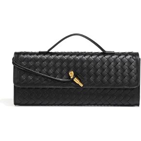 SKYK Woven Clutch Purses for Women Evening Bag Shoulder Crossbody Bags PU Leather Handbag