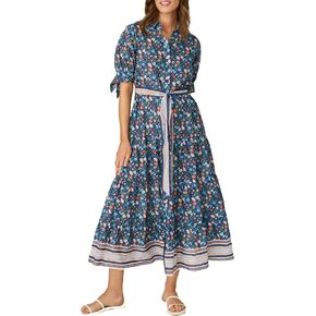 Shoshanna Women's Santana Floral Buttondown Tiered Midi
