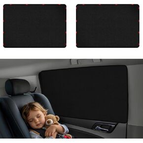 ZATOOTO Car Window Covers for Rear Side Window Curtains Suede Sun Shade for Privacy Blackout for UV Protection, Car Shades for Large Rear Window, 21.2×39.3in