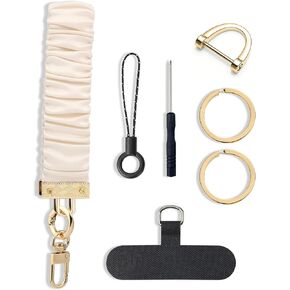 BATHRINS Wristlet Keychain,Cute Wrist Keychain Bracelet With 2 Keyrings And 1 D-Ring For Girl Men Women
