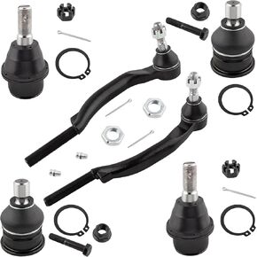 BOXI 6pcs Front Ball Joints & Outer Tie Rods Fit for Buick Rainier 2004-07 / Chevy SSR Trailblazer EXT/for GMC Envoy XL XUV 2003-09/ Isuzu Ascender 2003-08/ Olds/for Saab | K6663 K6664 ES3675 ES3676