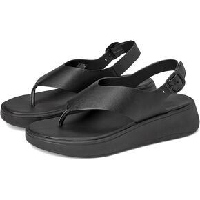 Fitflop Women Flated Flatform Leather Flatform Flatform Back-Strap Tee/Post Sandals Wedge