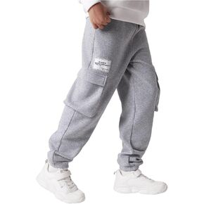 Shenhe Boy's Cargo Jogger Track Pants مرنة الخصر