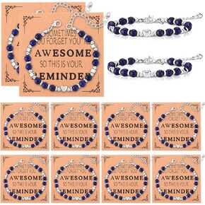 12 Sets Inspirational Bracelets Bulk Fathers Day Gift for Dad Men Women You Are Awesome Bracelets