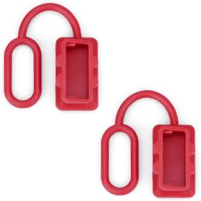 2 Pieces 50A Plug Connector Protective End Rubber Dust Cover for Connector(Red)