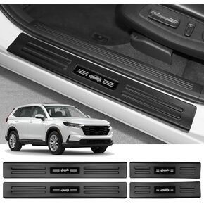 4PCS Door Sill Protector for Honda CRV 2025 2024 2023 Hybrid (Include HEV) Accessories Matte Black ABS Material Front and Rear Door Car Pedal Kick Protection