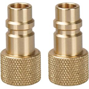 16301 AC Recharge Coupler - 1/2" Acme Female to R-134A Low Side Male Adapter (Gold) - Compatible with Refrigerant Hose, A/C Recharging Kit, HVAC Tools