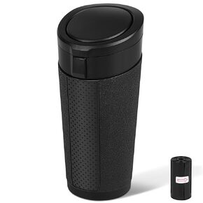 Car Trash Can, Mini Cup Holder Bin with Lid, Leakproof Door Garbage Can with 20 Trash Bags, Small Trash Can for Car, Home, Office