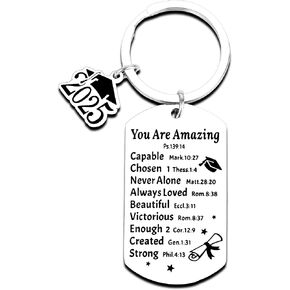 2025 Graduation Gifts for Him Her - Class of 2025 Graduation Keychain, Inspirational Gifts for Boys Girls Middle High College School Student
