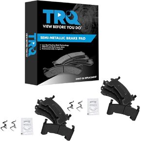 TRQ Brake Pads Semi-Metallic Compatible with 1979-1985 Buick Riviera Cadillac Eldorado 1980-1985 Seville 1982-1988 Chevrolet Camaro 1982-1985 Oldsmobile Toronado Pontiac Firebird
