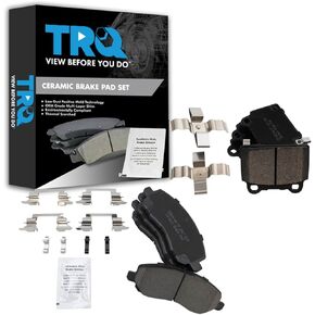 TRQ Brake Pads Ceramic Front & Rear Compatible with 2008-2015 Mitsubishi Lancer