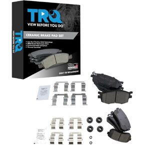TRQ Brake Pads Ceramic Compatible with 2006-2007 Hyundai Accent Kia Rio Rio5