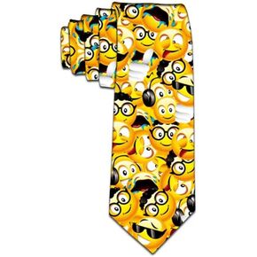 Mens Emojis Emoticons Yellow Smiley Faces Texting Faces Necktie | Neck Tie