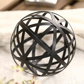 6.2" Black Metal Decorative Sphere - Home Decor Centerpiece & Coffee Table Accent