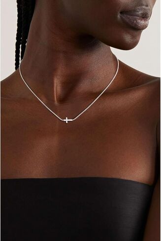 Cross Necklace for Women 14K Gold/Silver Plated Dainty Small Cross Pendant Choker Simple Trendy Cute Cross Charm Chain Necklace Religious Faith Jewelry Gift in Saudi Arabia