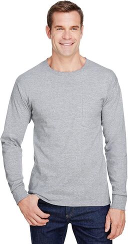 Hanes W120 Adult Workwear Long-Sleeve Pocket T-Shirt in Saudi Arabia