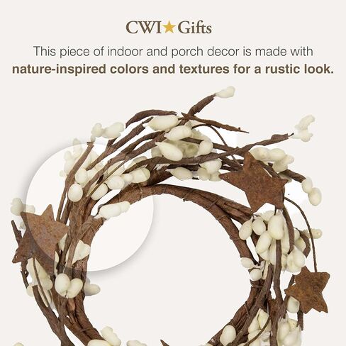 CWI Gifts Pip Ring with Rusty Stars, 6-Inch, Tea Stain in Saudi Arabia