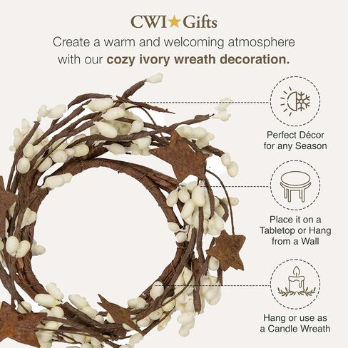 CWI Gifts Pip Ring with Rusty Stars, 6-Inch, Tea Stain in Saudi Arabia