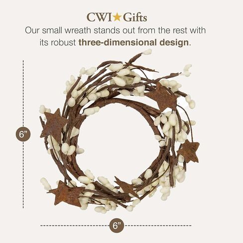 CWI Gifts Pip Ring with Rusty Stars, 6-Inch, Tea Stain in Saudi Arabia