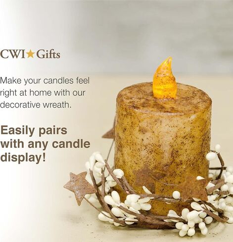 CWI Gifts Pip Ring with Rusty Stars, 6-Inch, Tea Stain in Saudi Arabia
