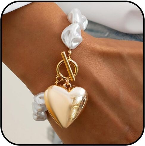 Baroque Pearl Bracelet for Women Elegant Irregular Pearls Bracelets Adjustable Boho Birthday Wedding Jewelry Gifts in Kuwait