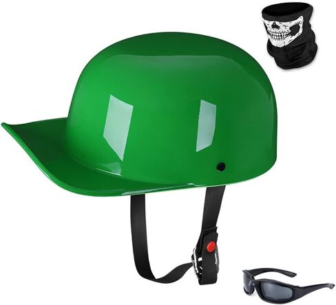 Vintage Open Face Motorcycle Helmet Retro Baseball Cap Half Helmets Men Women for Cruiser Street Scooter Moped Cap Jet with Mask Glasses - DOT Certified in Kuwait