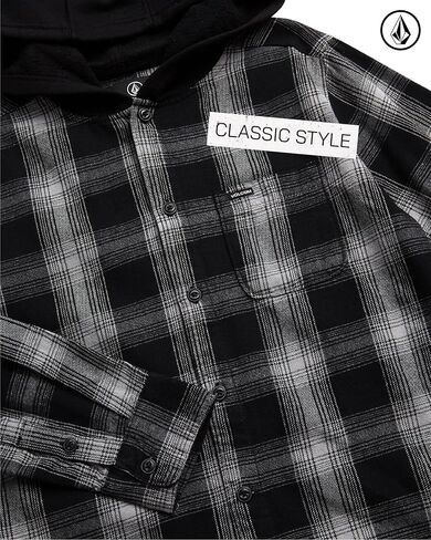 Volcom Boys Button Down Down - تنفس الأزواج الطويلة الأكمام أسفل القمصان - قميص فانيلا كلاسيكي منقوشة (4-20) in Saudi Arabia