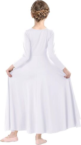 Girls Praise Dance Dress Metallic Block Rules Liturgical Worship Dance Costumes Swing Lyrical Dancewear in Saudi Arabia