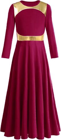 Girls Praise Dance Dress Metallic Block Rules Liturgical Worship Dance Costumes Swing Lyrical Dancewear in Saudi Arabia