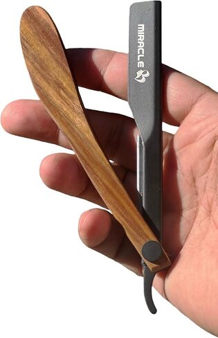 MIRACLE Straight Razors for Men, Straight Edge Razor Shaving Kit, Mens Straight Razor Compatible with Disposable Single Edge Steel Blades in Saudi Arabia