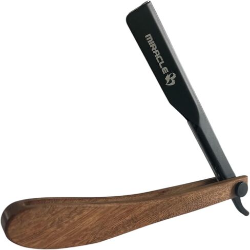MIRACLE Straight Razors for Men, Straight Edge Razor Shaving Kit, Mens Straight Razor Compatible with Disposable Single Edge Steel Blades in Saudi Arabia