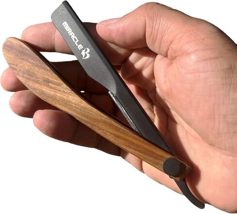 MIRACLE Straight Razors for Men, Straight Edge Razor Shaving Kit, Mens Straight Razor Compatible with Disposable Single Edge Steel Blades in Saudi Arabia