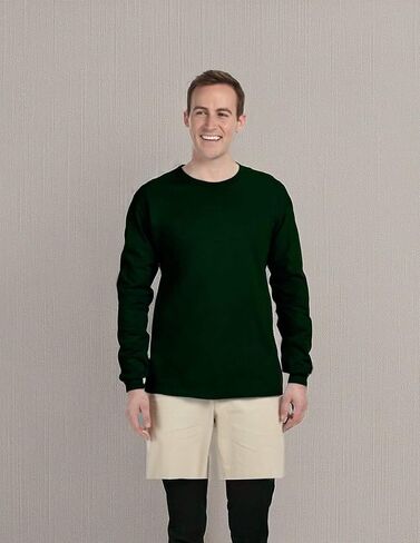 Gildan Men's DryBlend Long Sleeve T-Shirt, Style G8400, 2-Pack LRG-ForestGreen in Saudi Arabia