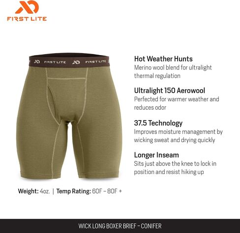 First Lite Men's Wick Long Boxer Brief in Kuwait
