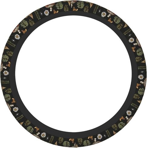 Trendy Mushroom Cute Floral Flower Steering Wheel Cover for Women Men Girls Car Accessories Decor Anti-Slip Neoprene Auto Steering Wheel Covers Protector Universal 15 Inch in Saudi Arabia