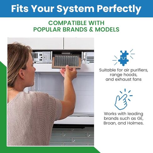 Replacement Carbon Filters compatible with Broan: 99010123, 97007696, 97005687 Caloric: Gem: 88152 RF104 Maytag: 47001046 Whirlpool: 4341999, 4378581, Maycor: 47001076 (1-Pack) - 8-3/4 x 10-3/4 x3/8 in Saudi Arabia
