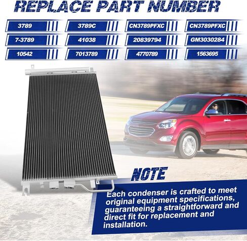 Air Conditioning A/C Condenser Compatible with Chevrolet Equinox GMC Terrain 2010-2015 SUV # 3789, 20839794, GM3030284, 10542, 7013789, 4770789, 1563695 in Saudi Arabia