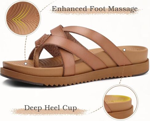 KuaiLu Womens Dressy Orthotic Flip Flops Trendy Comfortable Cushion Recovery Walking Criss Cross Thong Sandals Lightweight Yoga Foam Summer Slides with Plantar Fasciitis Arch Support in Saudi Arabia
