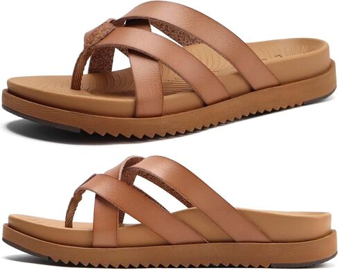KuaiLu Womens Dressy Orthotic Flip Flops Trendy Comfortable Cushion Recovery Walking Criss Cross Thong Sandals Lightweight Yoga Foam Summer Slides with Plantar Fasciitis Arch Support in Saudi Arabia