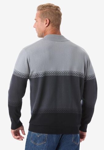 KingSize Men's Big & Tall Quarter Zip Mock Neck Lightweight Sweater in Saudi Arabia