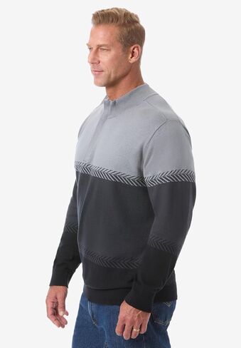KingSize Men's Big & Tall Quarter Zip Mock Neck Lightweight Sweater in Saudi Arabia