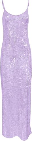 BOLLEY JOSS Women's Sequins Midi Dress Sexy Spaghetti Strap Long Dress in Saudi Arabia